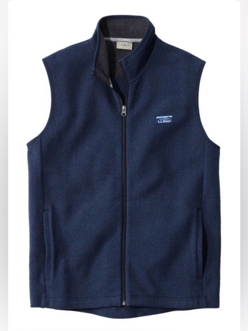 L.L. Bean Men's Lakewashed Double-Knit Vest Navy Blue Size Medium Regular